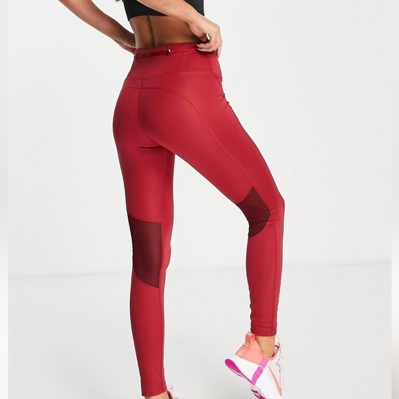 Nike Women's Dri-FIT Run Division Fast Leggings in Berry Red - Size Small - Picture 2 of 10